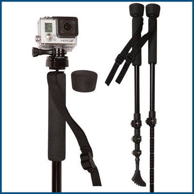 Have you seen our PRO Collapsible Trekking-Hiking -Walking Poles with a GoPro Camera Mount?