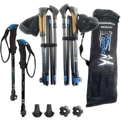 York Nordic's Dual Grip Travel Folding Walking & Hiking Poles Featured by Blue Ridge Mountains Travel Guide