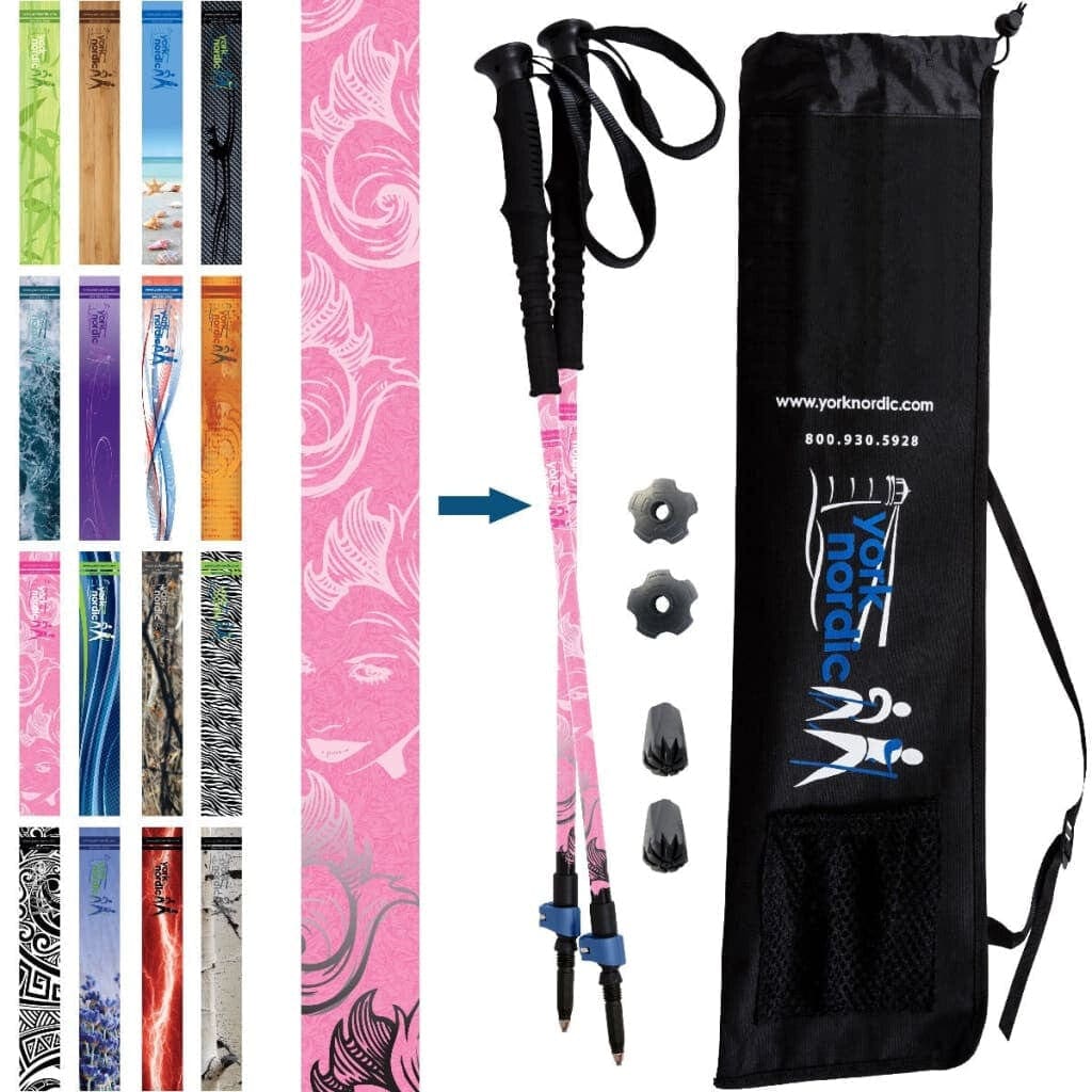 Official Casual Trek Hiking & Walking Poles - Hiking/Trekking Grip w-flip locks detachable feet