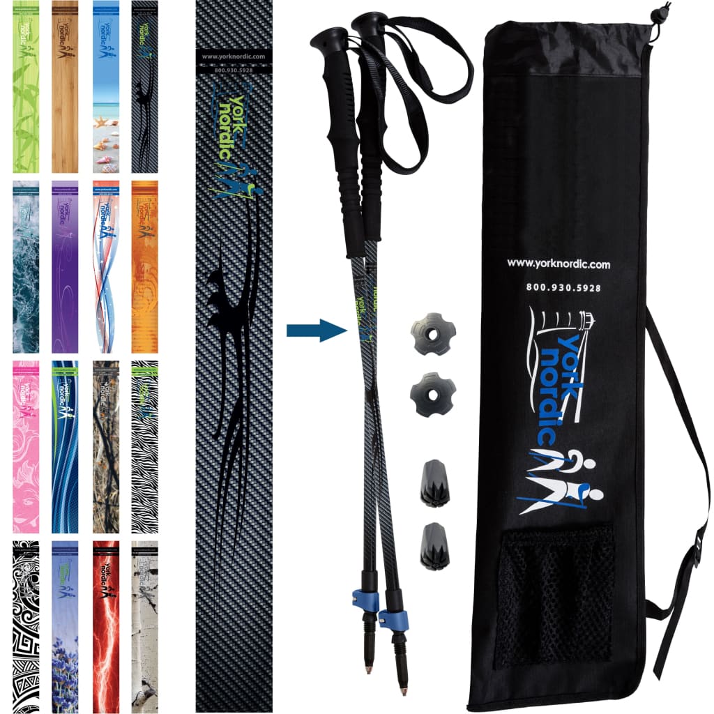 Official Casual Trek Hiking & Walking Poles - Hiking/Trekking Grip w-flip locks detachable feet