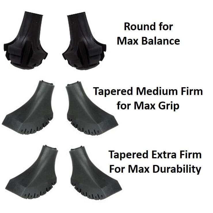 Combo Six Pack of Replacement Tips- 2 Round for Max Balance Tapered Med Firm Grip and Extra