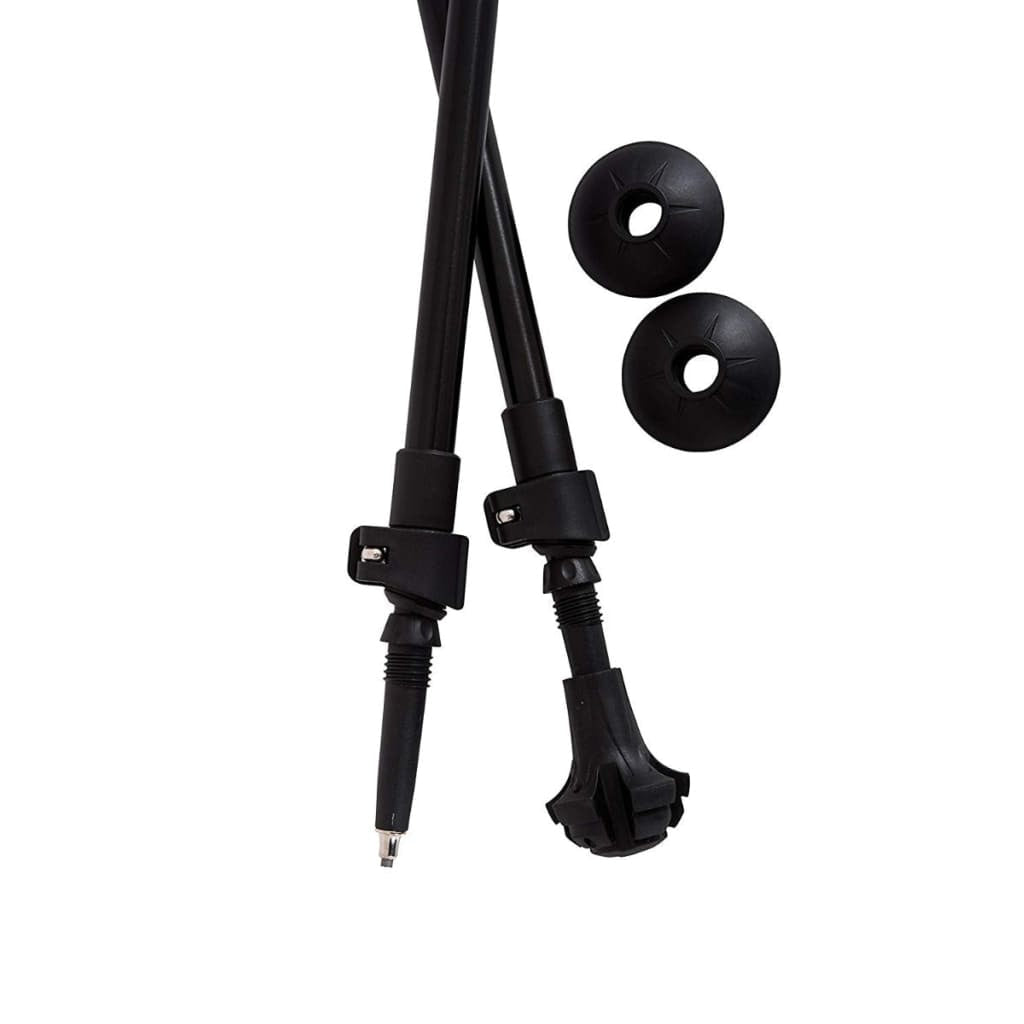 Dual Grip (Trek and Nordic) Travel Folding Walking & Hiking Poles - 13.5’ with Rubber Feet