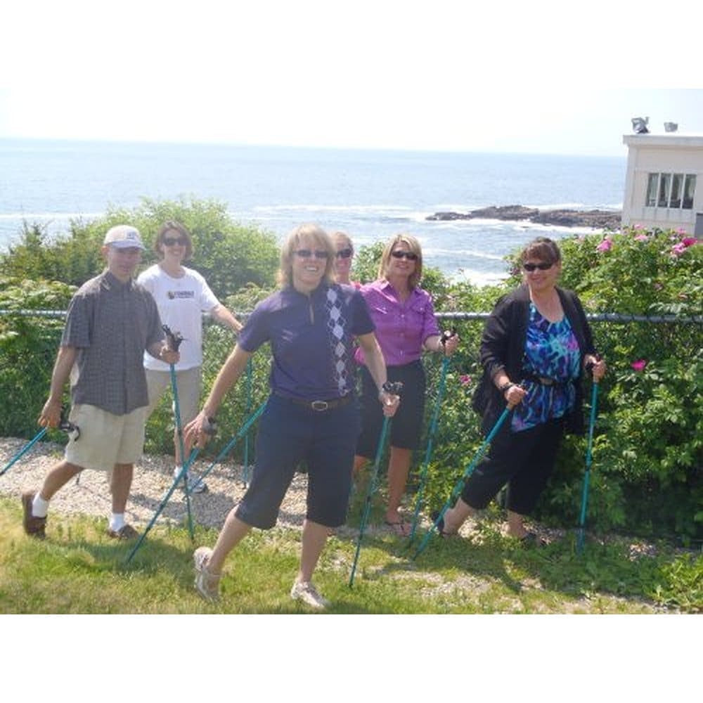 Healthy Aging Physical Therapy Walking Poles - Bamboo Design - Motivator Grip - 2 Tips & Bag