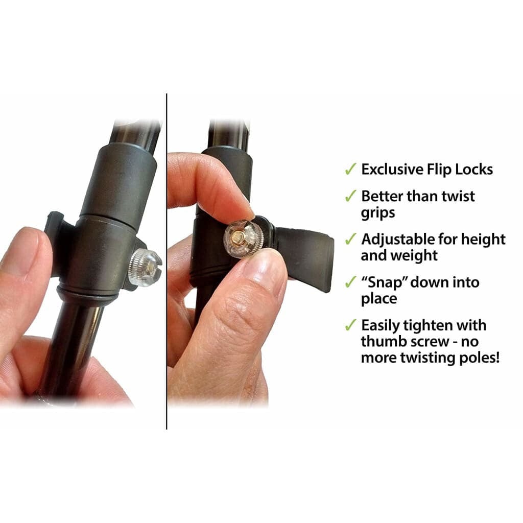 Motivator Folding Travel Poles for Balance and Rehab - Patented Stability Grips - Lightweight