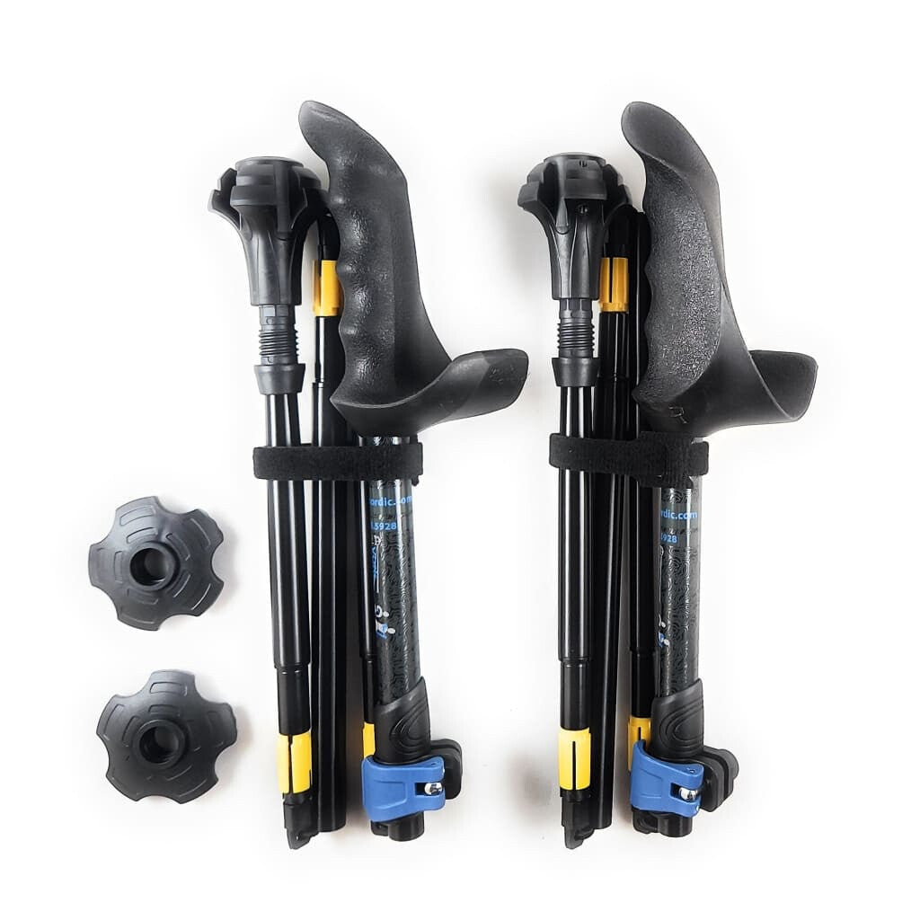 Motivator Folding Travel Poles for Balance and Rehab - Patented Stability Grips - Lightweight