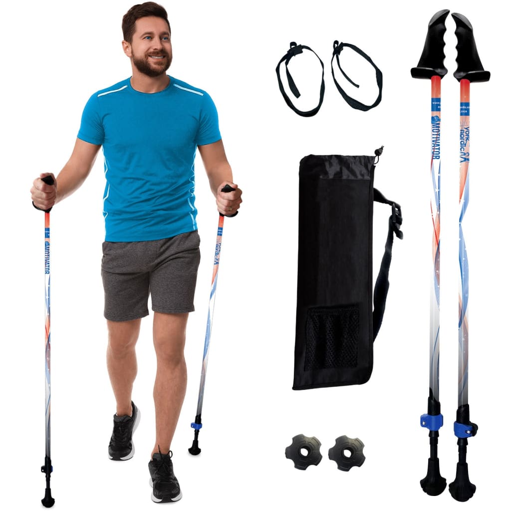 Motivator Walking Poles for Balance and Rehab - Patented Stability Grips - Lightweight Adjustable