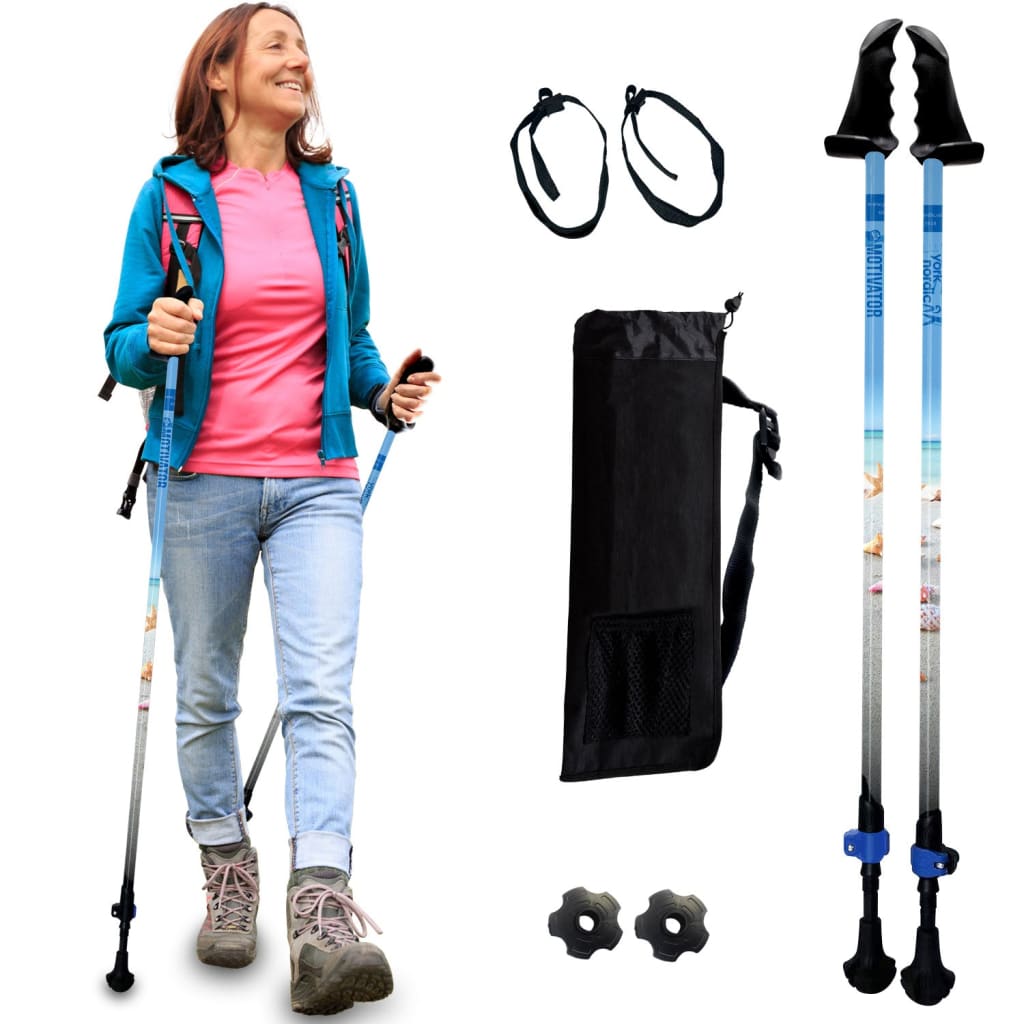 Motivator Walking Poles for Balance and Rehab - Patented Stability Grips - Lightweight Adjustable