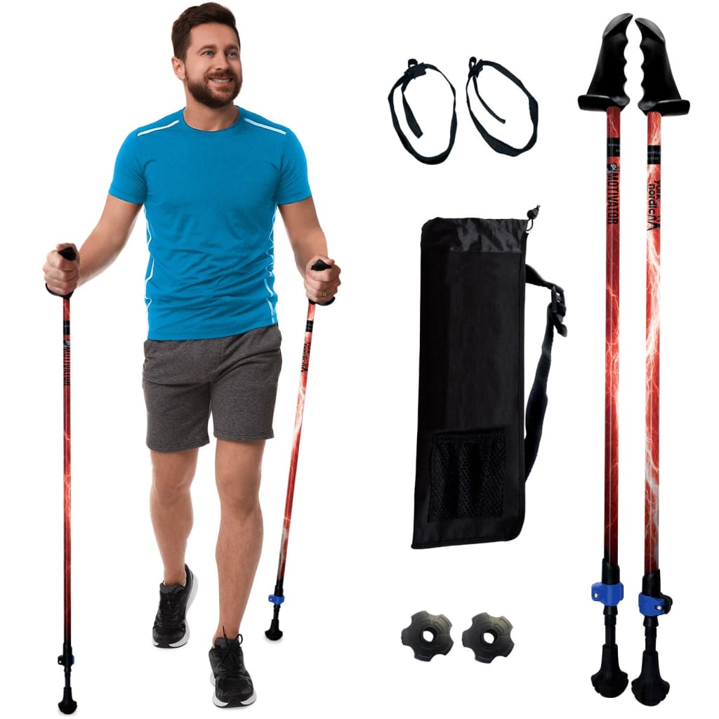 Motivator Walking Poles for Balance and Rehab - Patented Stability Grips - Lightweight Adjustable