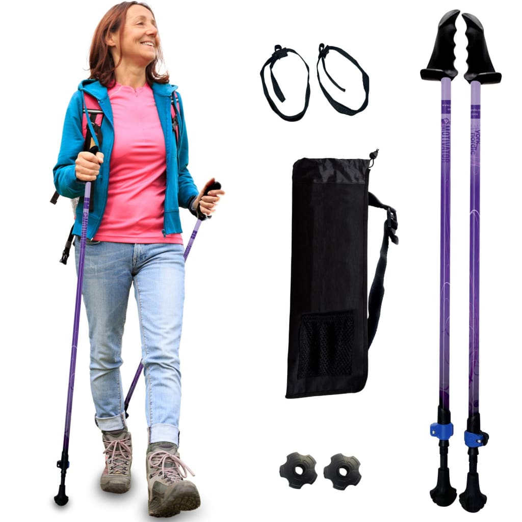 Motivator Walking Poles for Balance and Rehab - Patented Stability Grips - Lightweight Adjustable