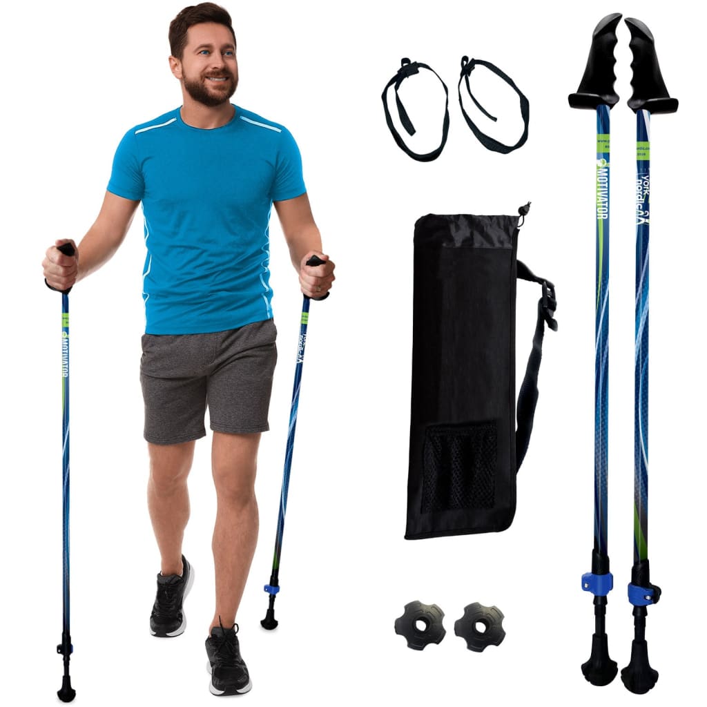 Motivator Walking Poles for Balance and Rehab - Patented Stability Grips - Lightweight Adjustable