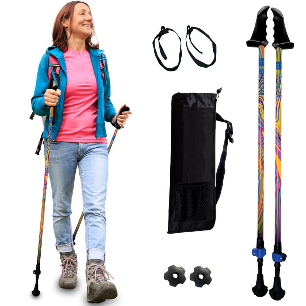 Motivator Walking Poles for Balance and Rehab - Patented Stability Grips - Lightweight Adjustable