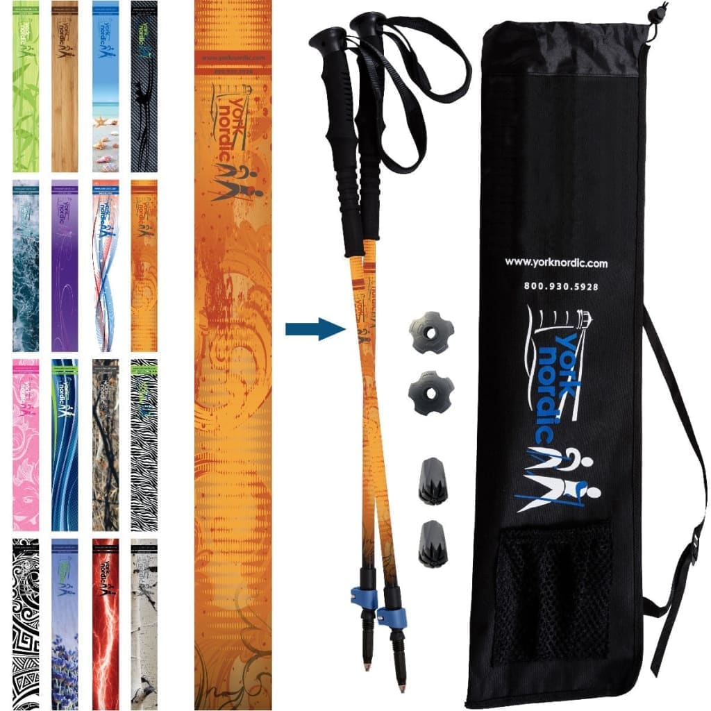 Official Casual Trek Hiking & Walking Poles - Hiking/Trekking Grip w-flip locks detachable feet