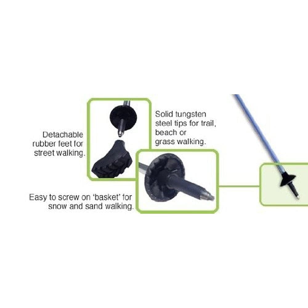 PRO Collapsible Trekking - Hiking - Walking Poles - pair w- GoPro Camera Mount flip locks