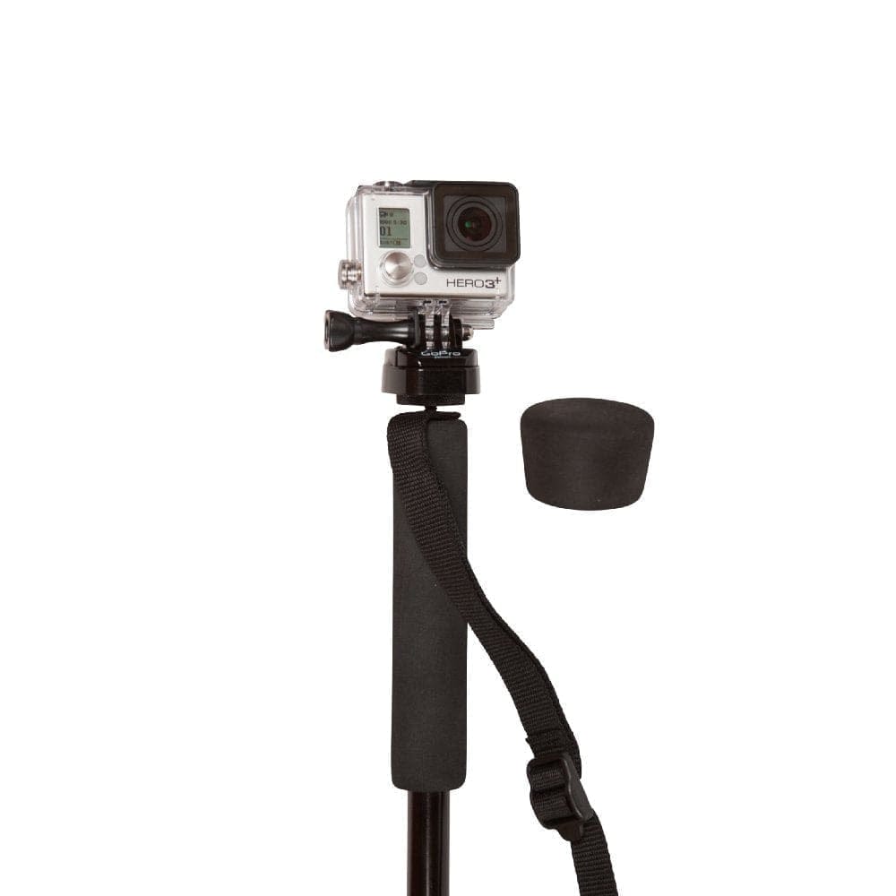 PRO Collapsible Trekking - Hiking - Walking Poles - pair w- GoPro Camera Mount flip locks