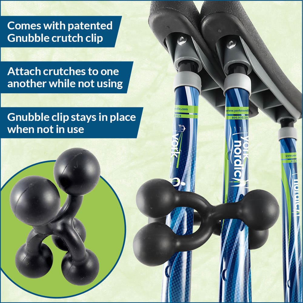 Adjustable Spring Cushion Crutches Perfect for Sports Injuries and Travel - Heights 4’7’’ to 6’6’’