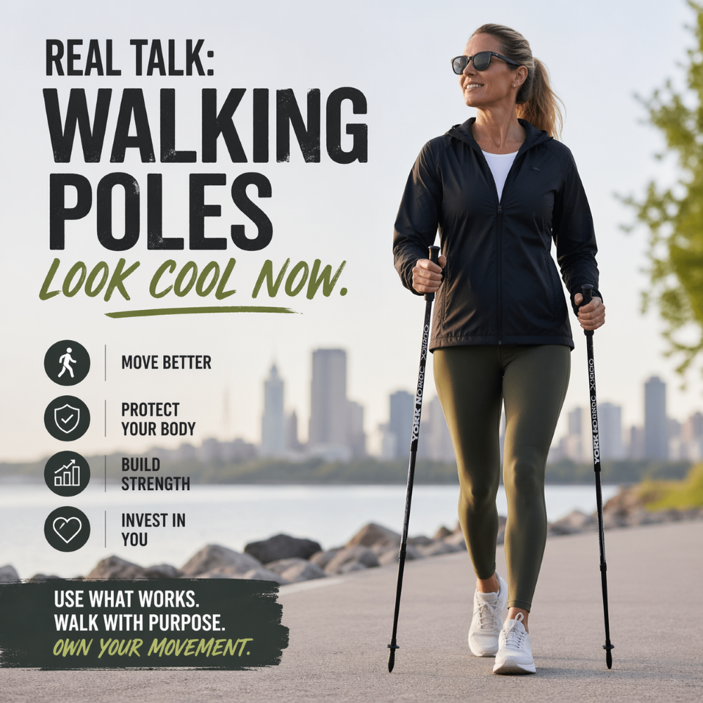 Real Talk: Walking Poles Look Cool Now Infographic