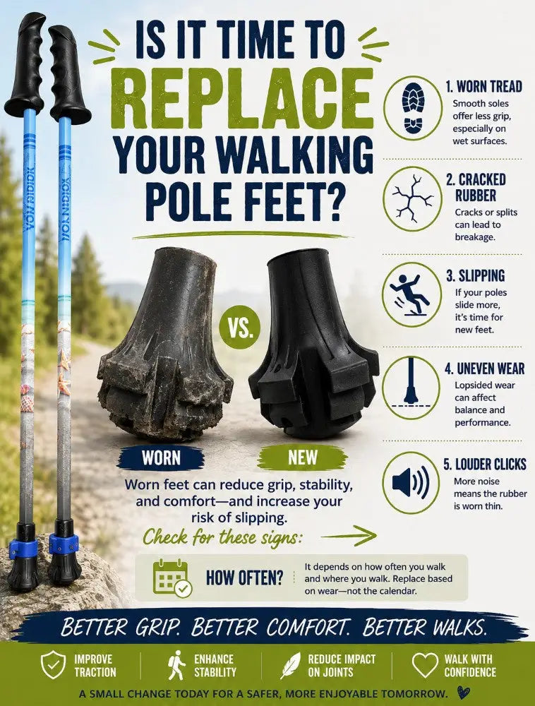 Is It Time to Replace Your Walking Pole Feet? Infographic