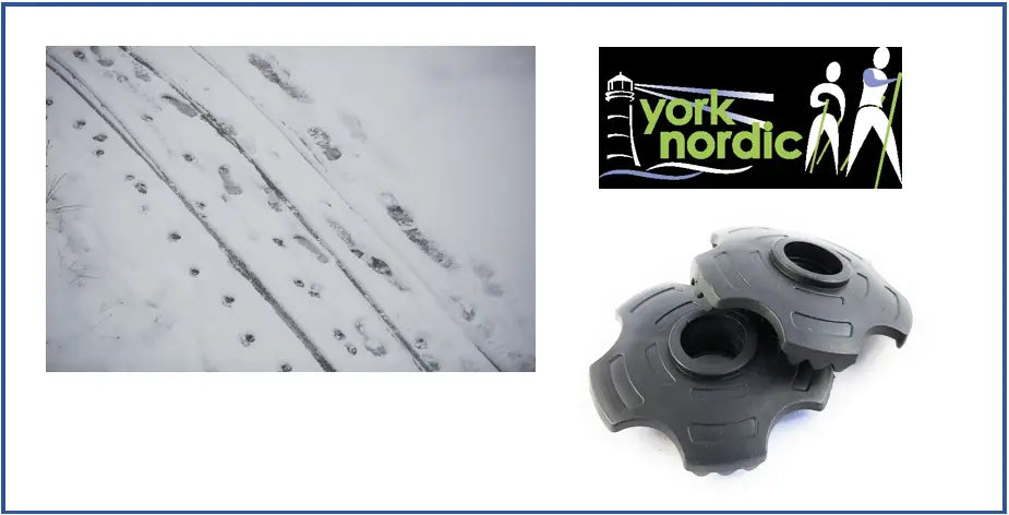 Snow, Pole Snow Baskets, York Nordic Logo