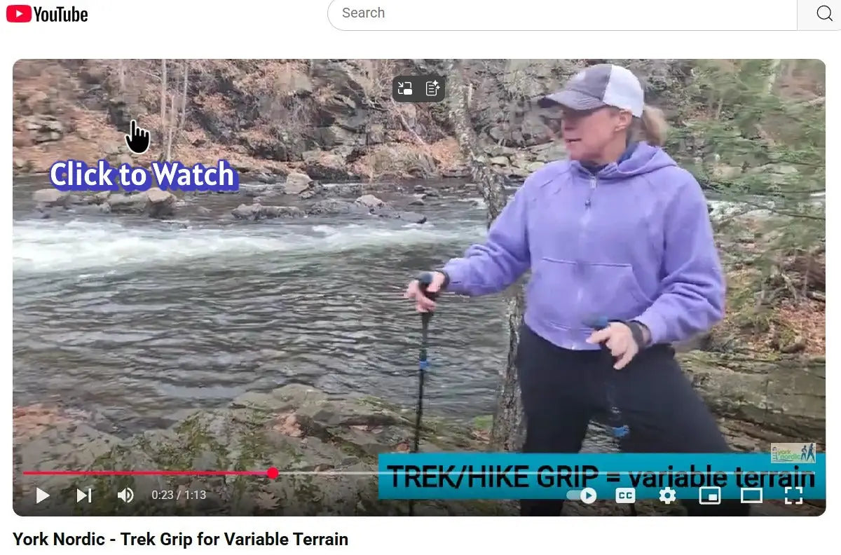 Official Casual Trek Hiking & Walking Poles - Hiking/Trekking Grip w-flip locks detachable feet