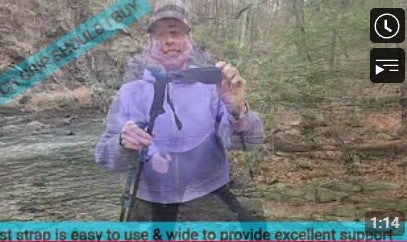 Woman Showing Trek Grip on a Walking Pole