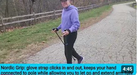 Woman using walking poles