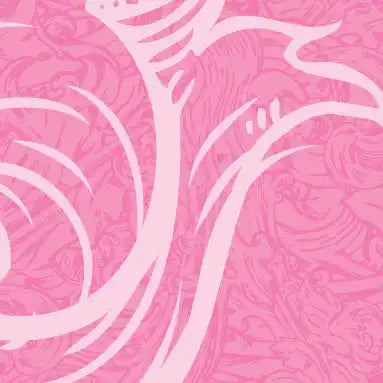 Pink floral pattern.