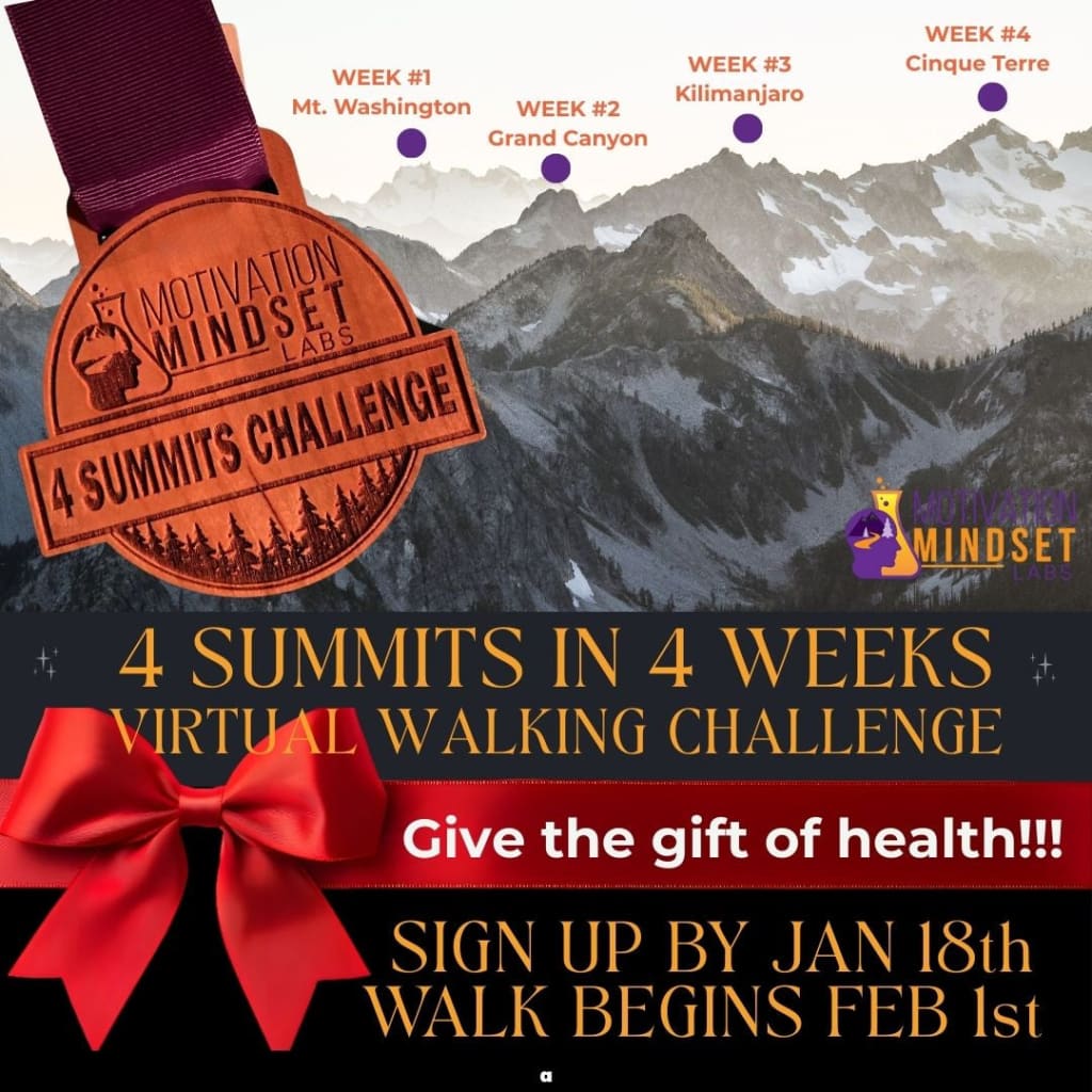 4 SUMMITS in WEEKS - DEPARTS FEB 1st: York Nordic Virtual Walking Challenge & Motivation Study