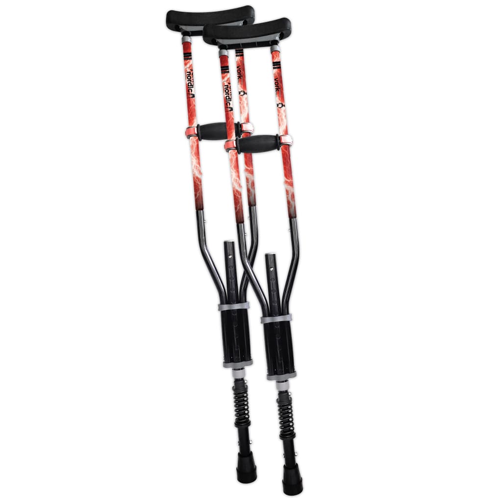Adjustable Spring Cushion Crutches Perfect for Sports Injuries and Travel - Heights 4’7’’ to 6’6’’