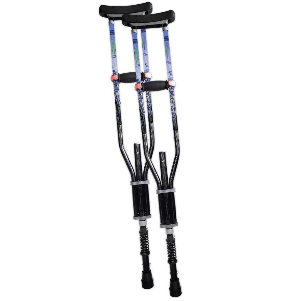 Adjustable Spring Cushion Crutches Perfect for Sports Injuries and Travel - Heights 4’7’’ to 6’6’’