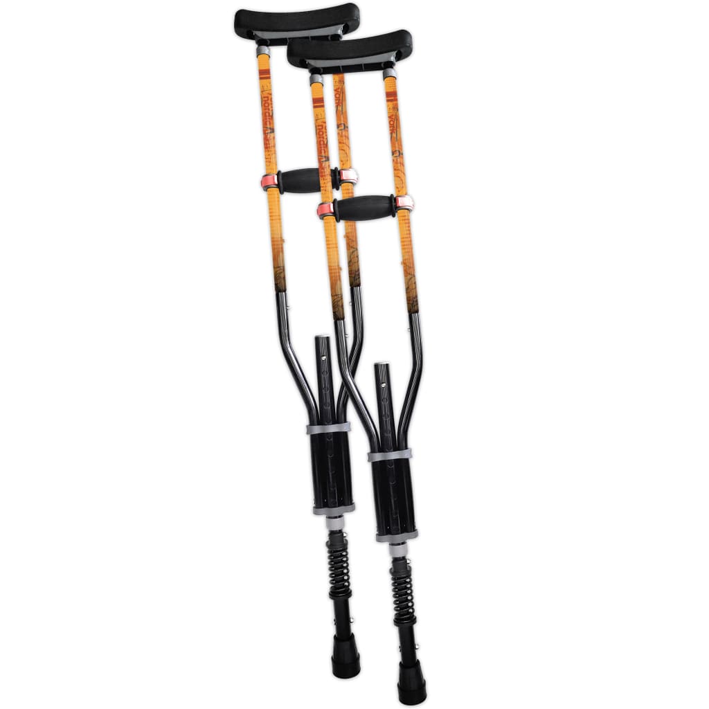 Adjustable Spring Cushion Crutches Perfect for Sports Injuries and Travel - Heights 4’7’’ to 6’6’’