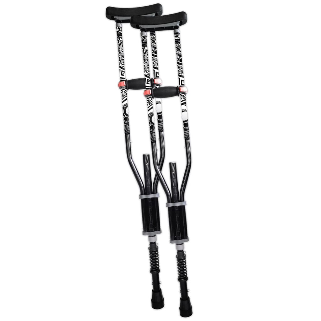 Adjustable Spring Cushion Crutches Perfect for Sports Injuries and Travel - Heights 4’7’’ to 6’6’’