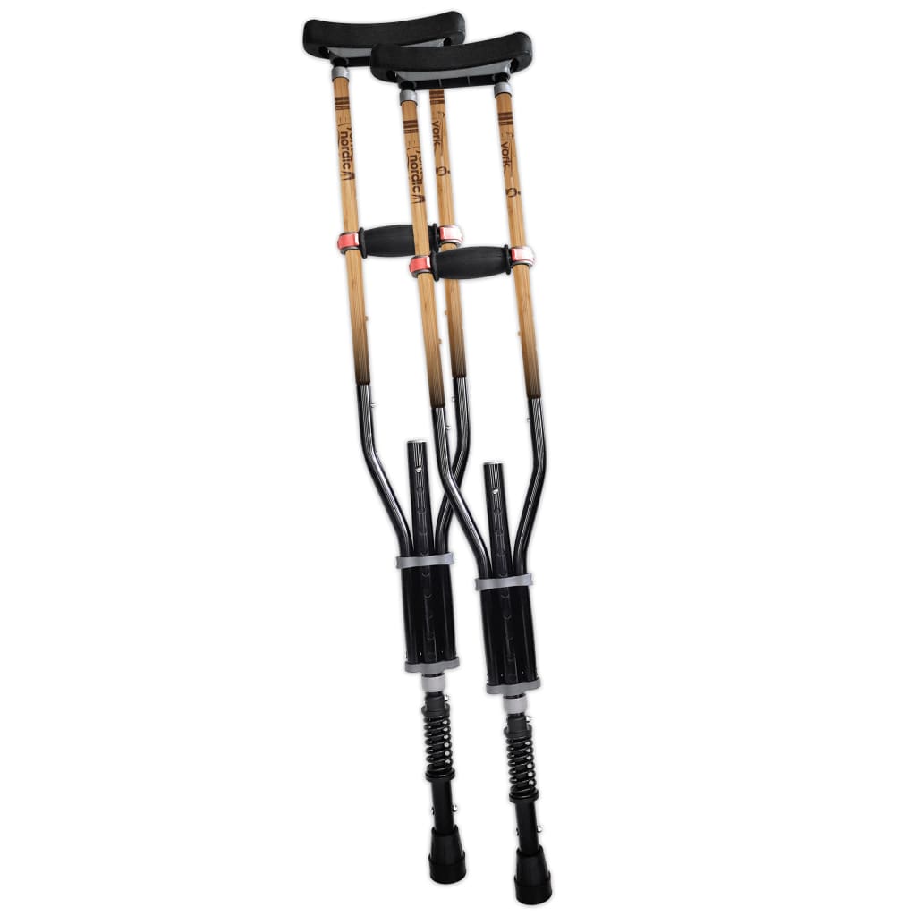 Adjustable Spring Cushion Crutches Perfect for Sports Injuries and Travel - Heights 4’7’’ to 6’6’’