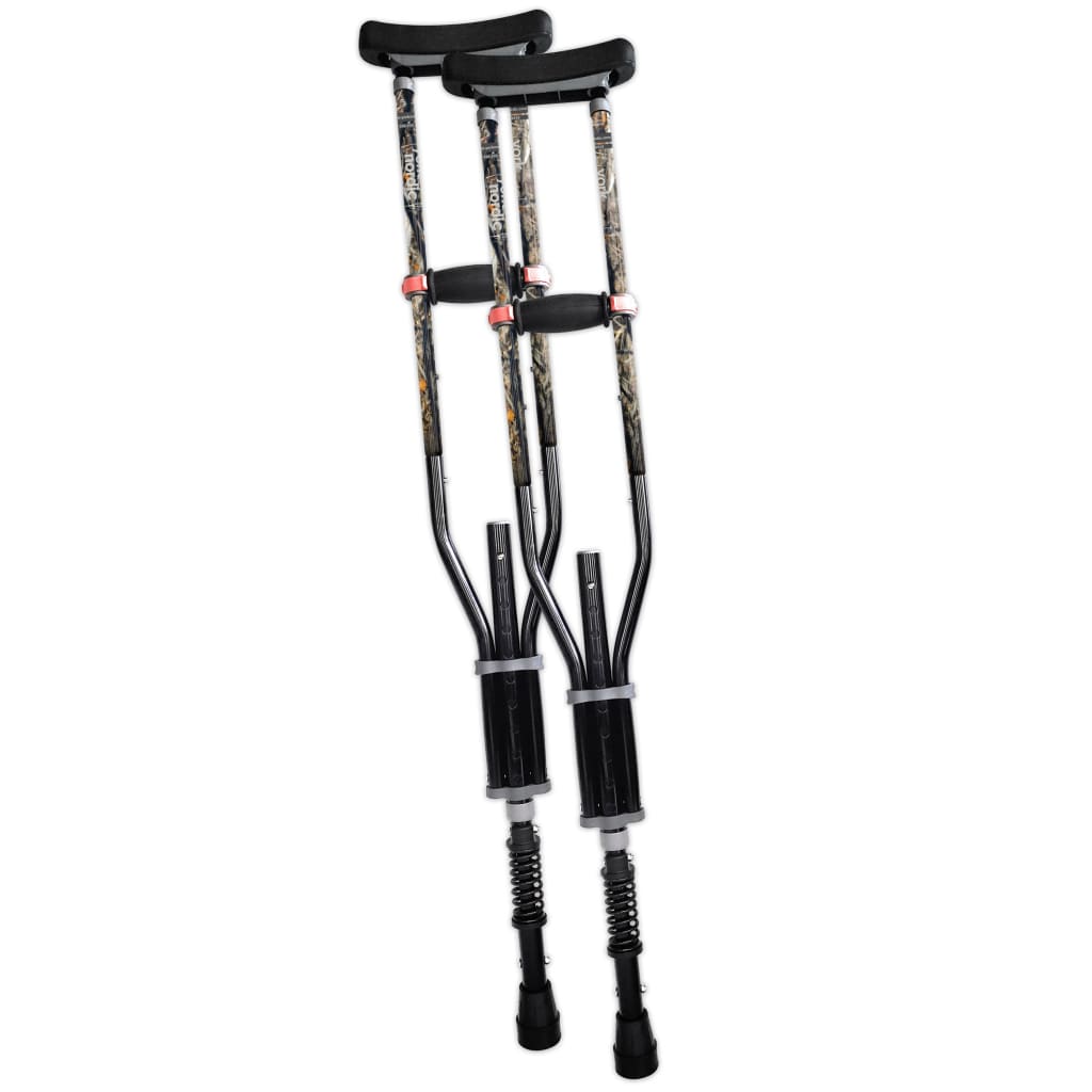 Adjustable Spring Cushion Crutches Perfect for Sports Injuries and Travel - Heights 4’7’’ to 6’6’’