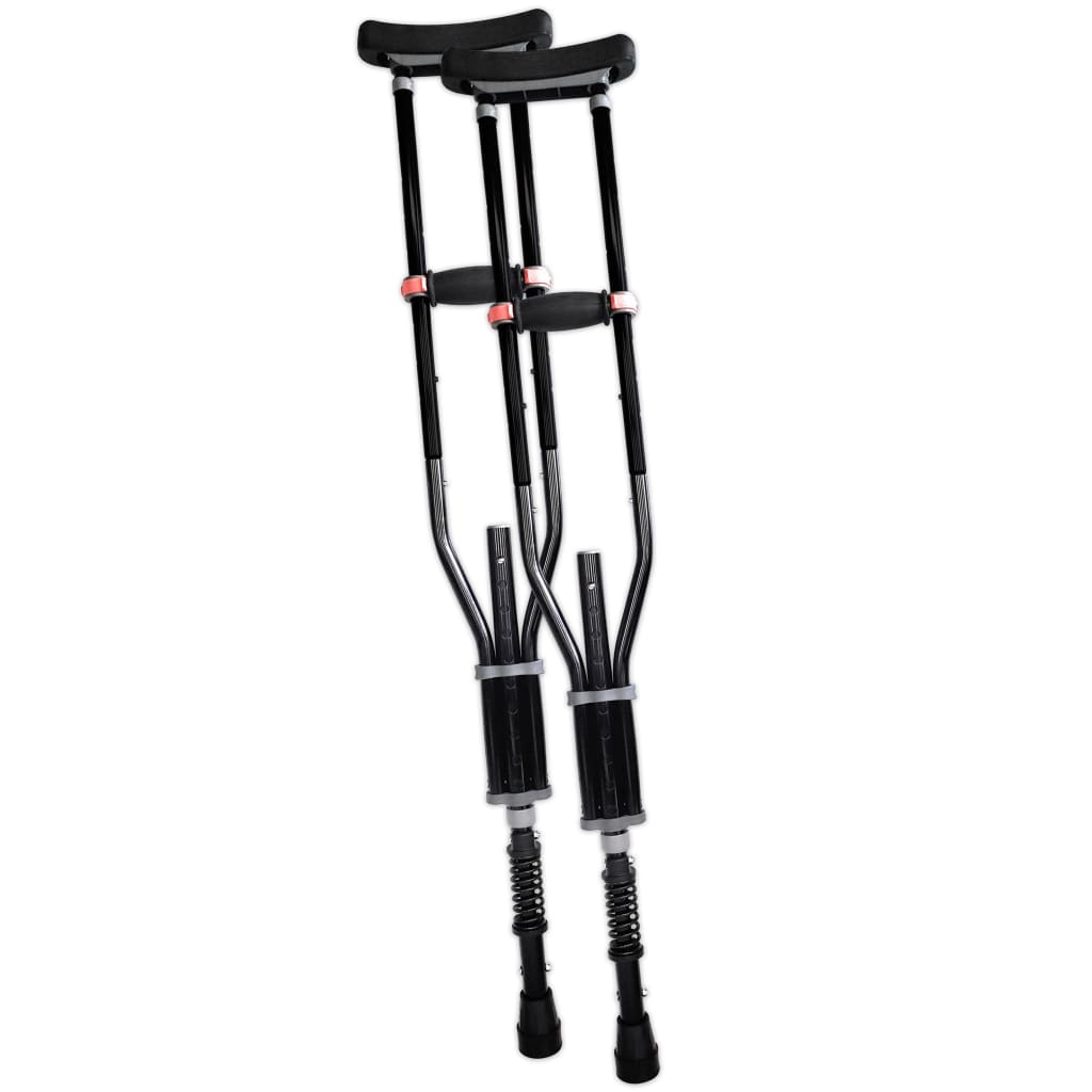 Adjustable Spring Cushion Crutches Perfect for Sports Injuries and Travel - Heights 4’7’’ to 6’6’’