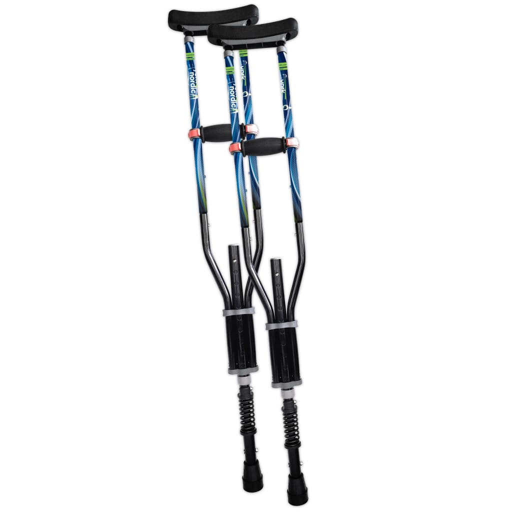 Adjustable Spring Cushion Crutches Perfect for Sports Injuries and Travel - Heights 4’7’’ to 6’6’’