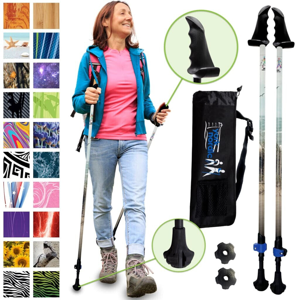 Cape Cod Nordic Walking Group Poles - Dunes of the Design - Choice Grips - 2 poles Tips & Bag - $10