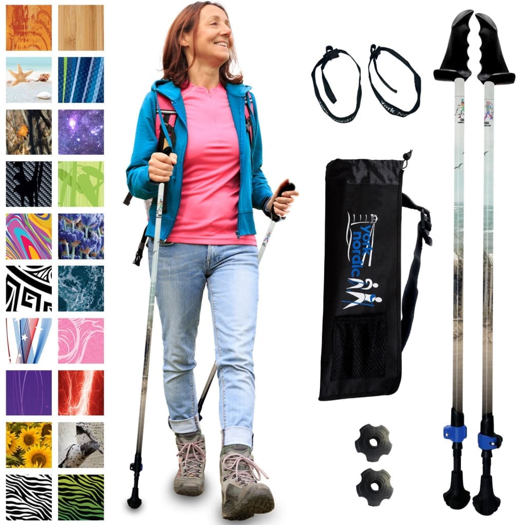 Cape Cod Nordic Walking Group Poles - Dunes of the Design - Choice Grips - 2 poles Tips & Bag - $10