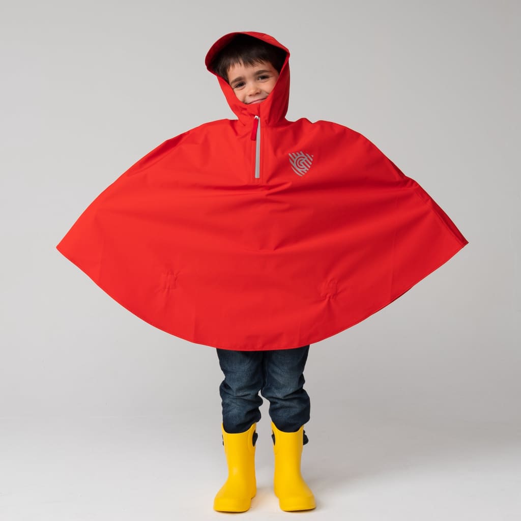 Cleverkid Rain Cape - Ready Red / Short - Rainwear