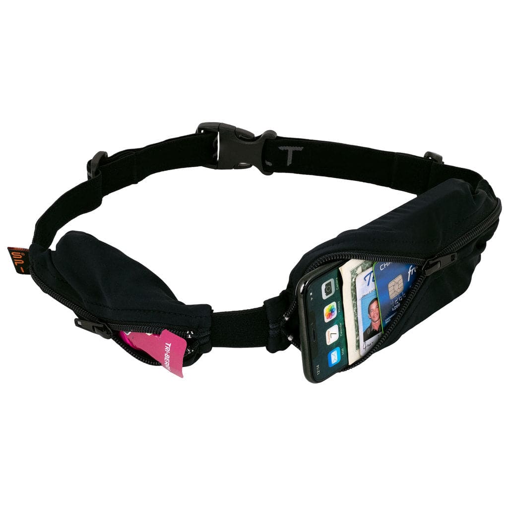 Dual Pocket SPIbelt - Black with zipper - Running