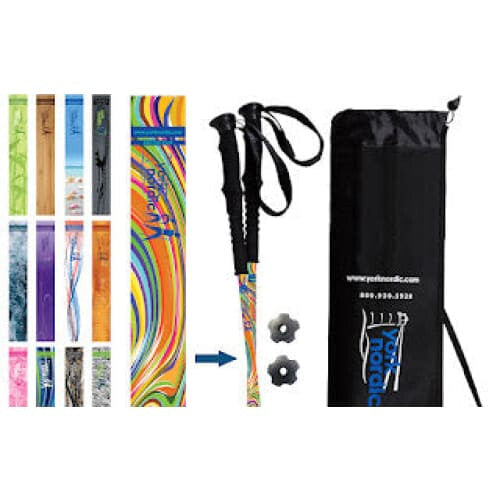 Groovy Hiking & Walking Poles w-flip locks detachable feet and travel bag - pair - For Heights up