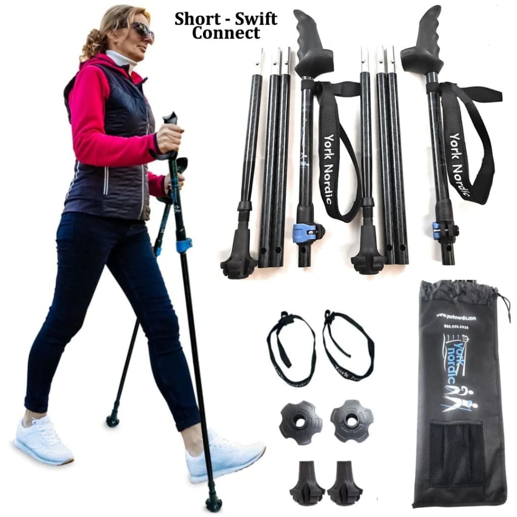 Motivator Folding Travel Poles for Balance and Rehab - Patented Stability Grips - Lightweight