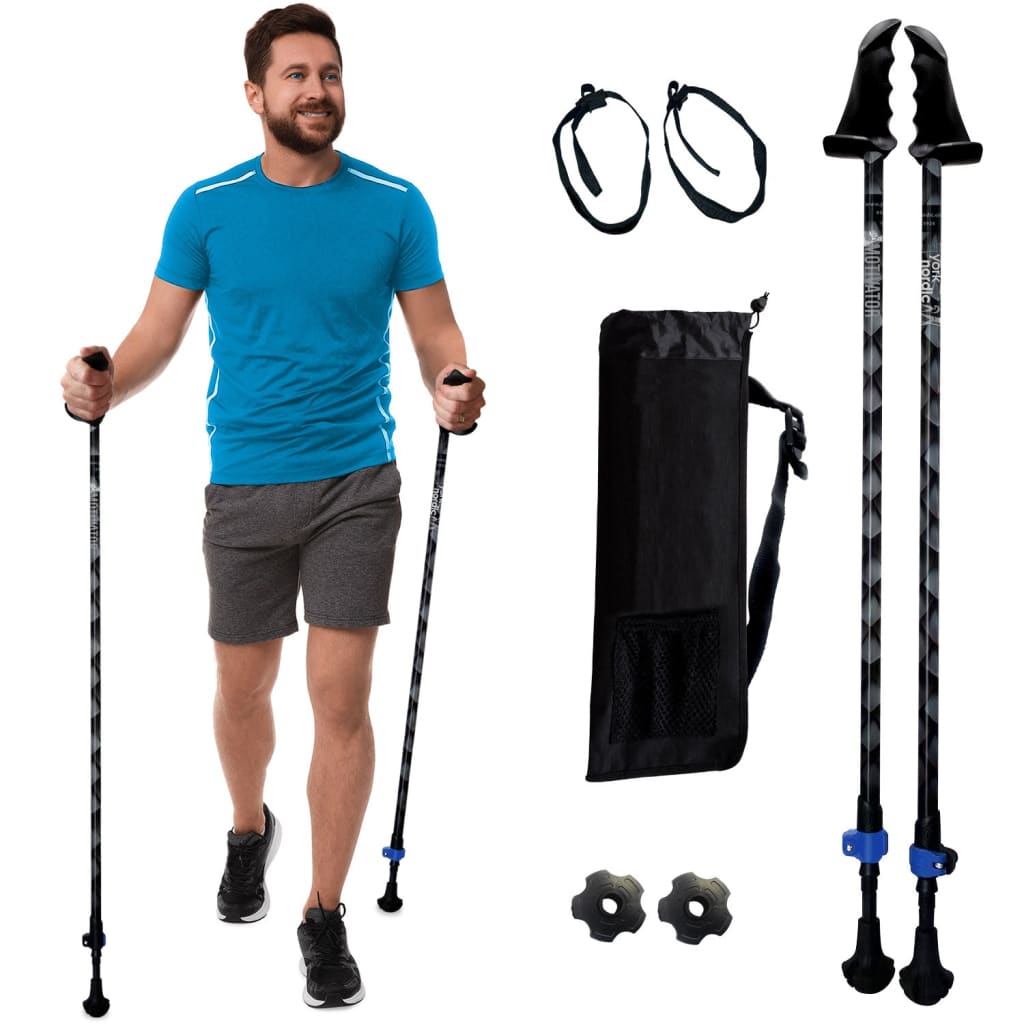 York Nordic - Motivator Swift Connect Travel Poles for Balance and