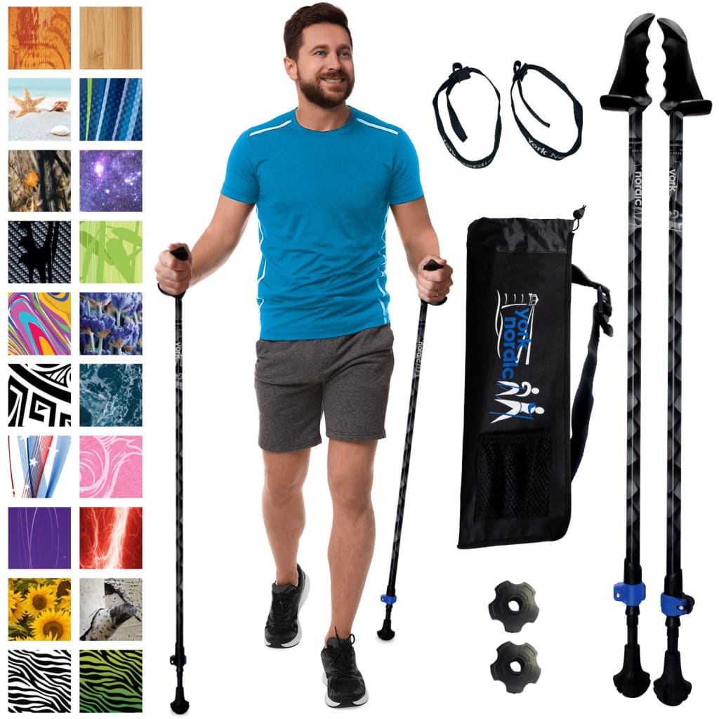 Motivator Walking Poles for Balance and Rehab - Patented Stability Grips - Lightweight Adjustable