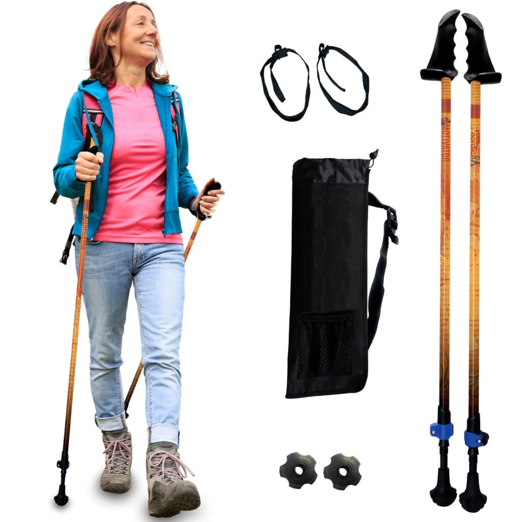 Motivator Walking Poles for Balance and Rehab - Patented Stability Grips - Lightweight Adjustable