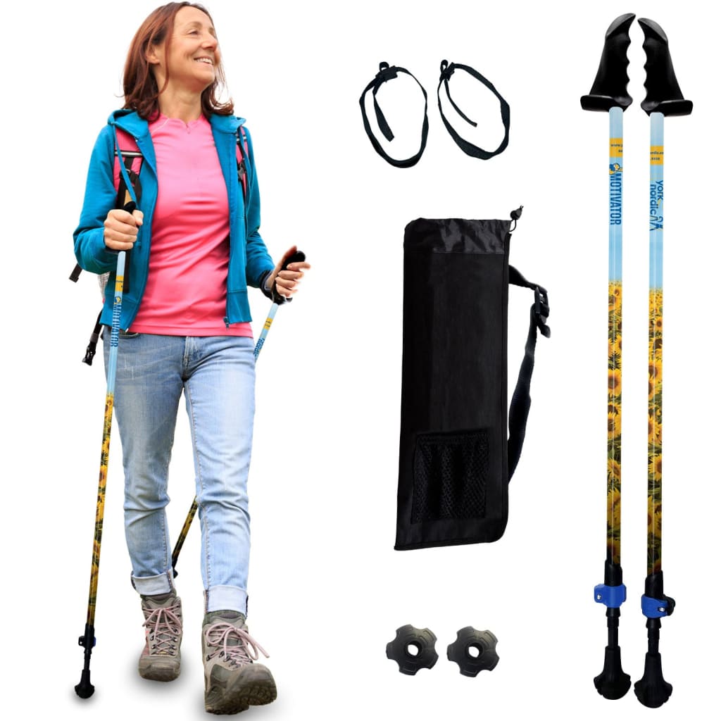 Motivator Walking Poles for Balance and Rehab - Patented Stability Grips - Lightweight Adjustable
