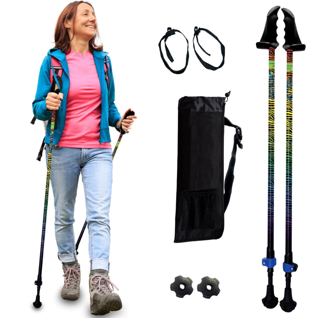 York Nordic - Blue Breeze Hiking & Walking Poles w-flip locks