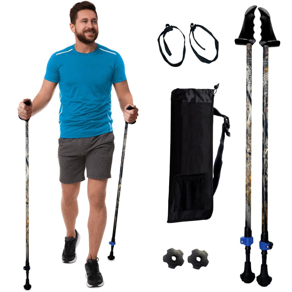 Motivator Walking Poles for Balance and Rehab - Patented Stability Grips - Lightweight Adjustable