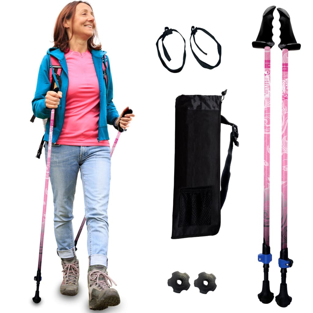 Motivator Walking Poles for Balance and Rehab - Patented Stability Grips - Lightweight Adjustable