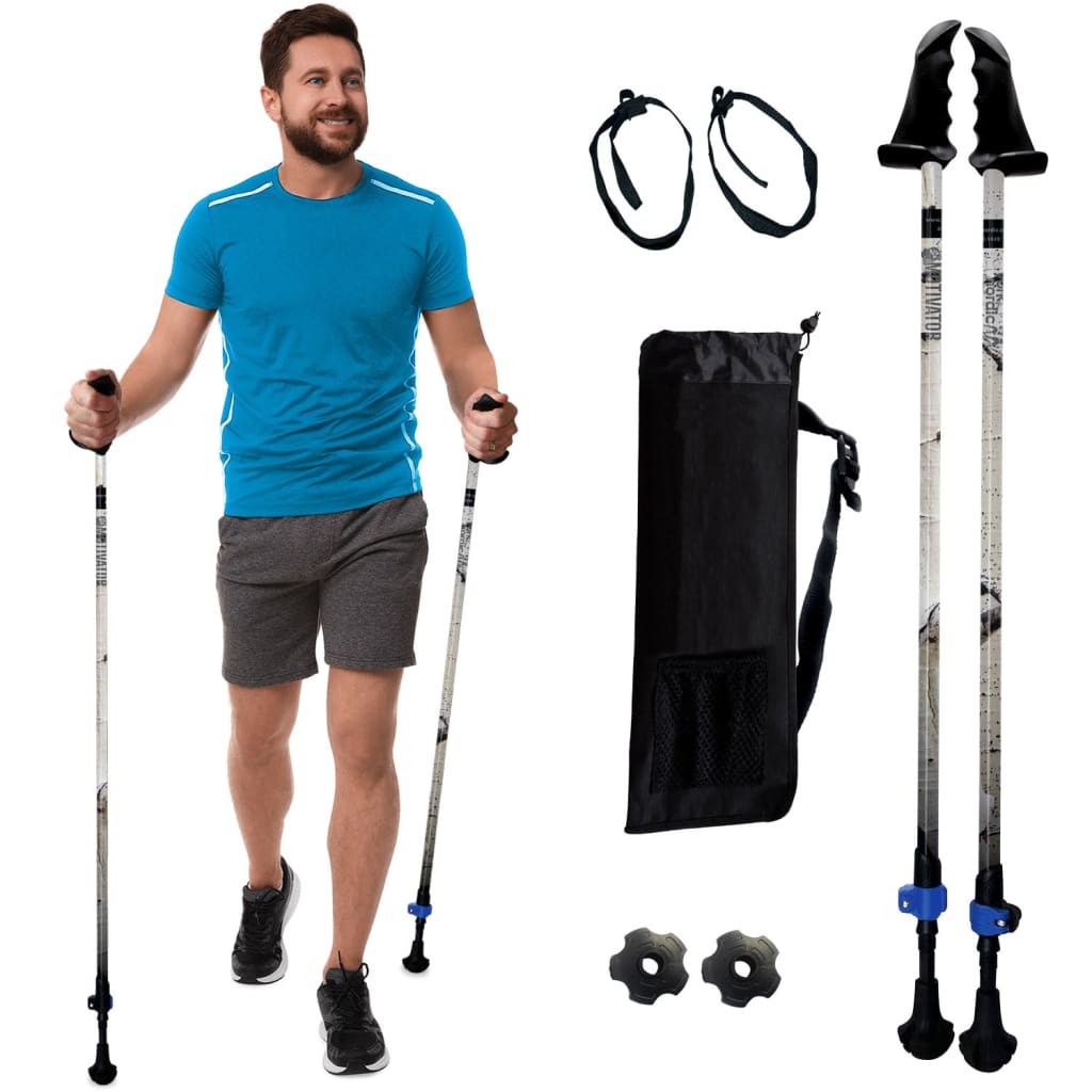Motivator Walking Poles for Balance and Rehab - Patented Stability Grips - Lightweight Adjustable