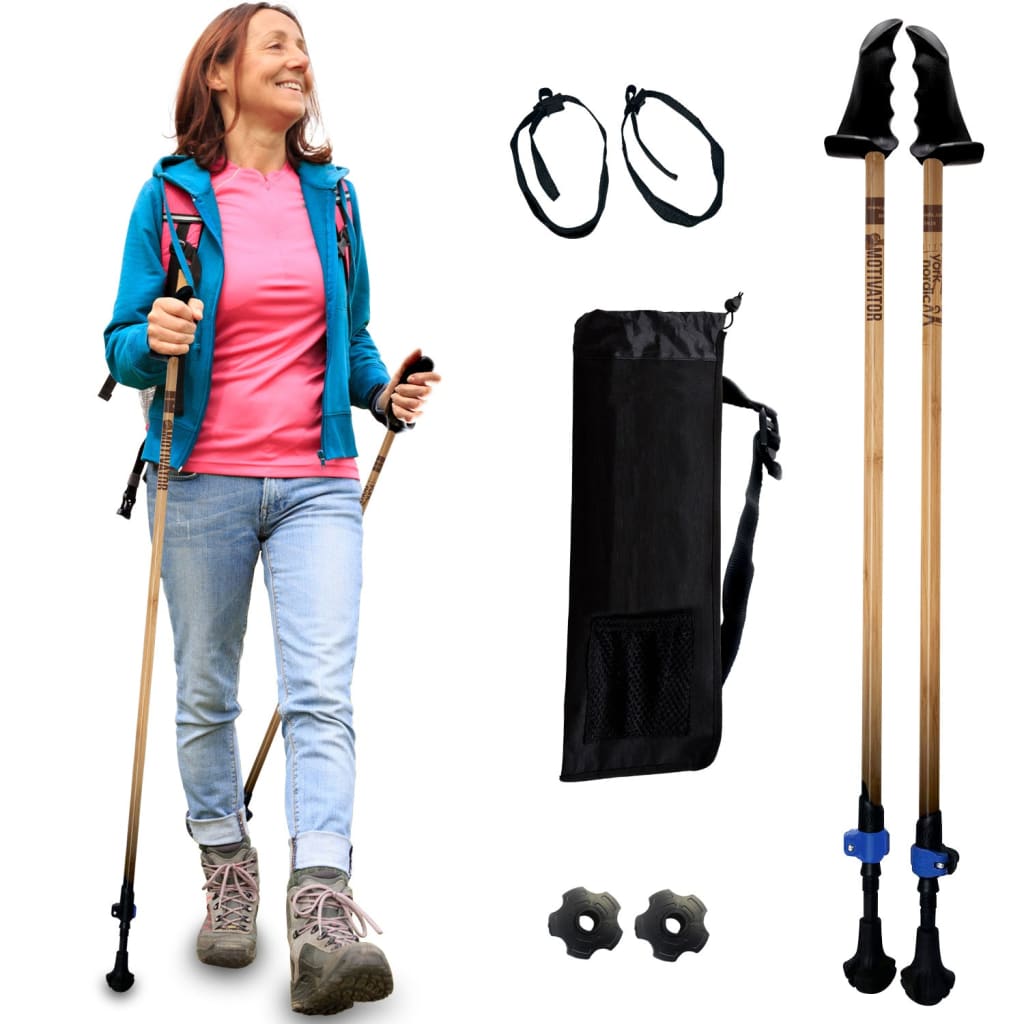 Motivator Walking Poles for Balance and Rehab - Patented Stability Grips - Lightweight Adjustable